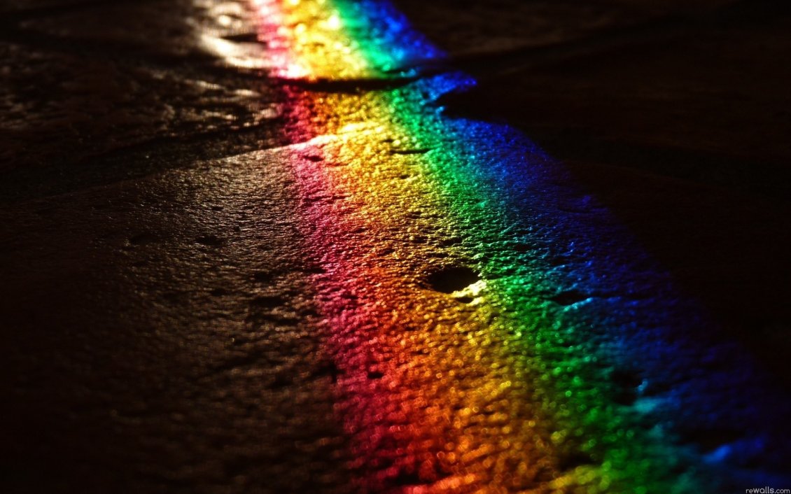 Download Wallpaper Magic Rainbow In The Dark Night - Rainbow Reflection , HD Wallpaper & Backgrounds
