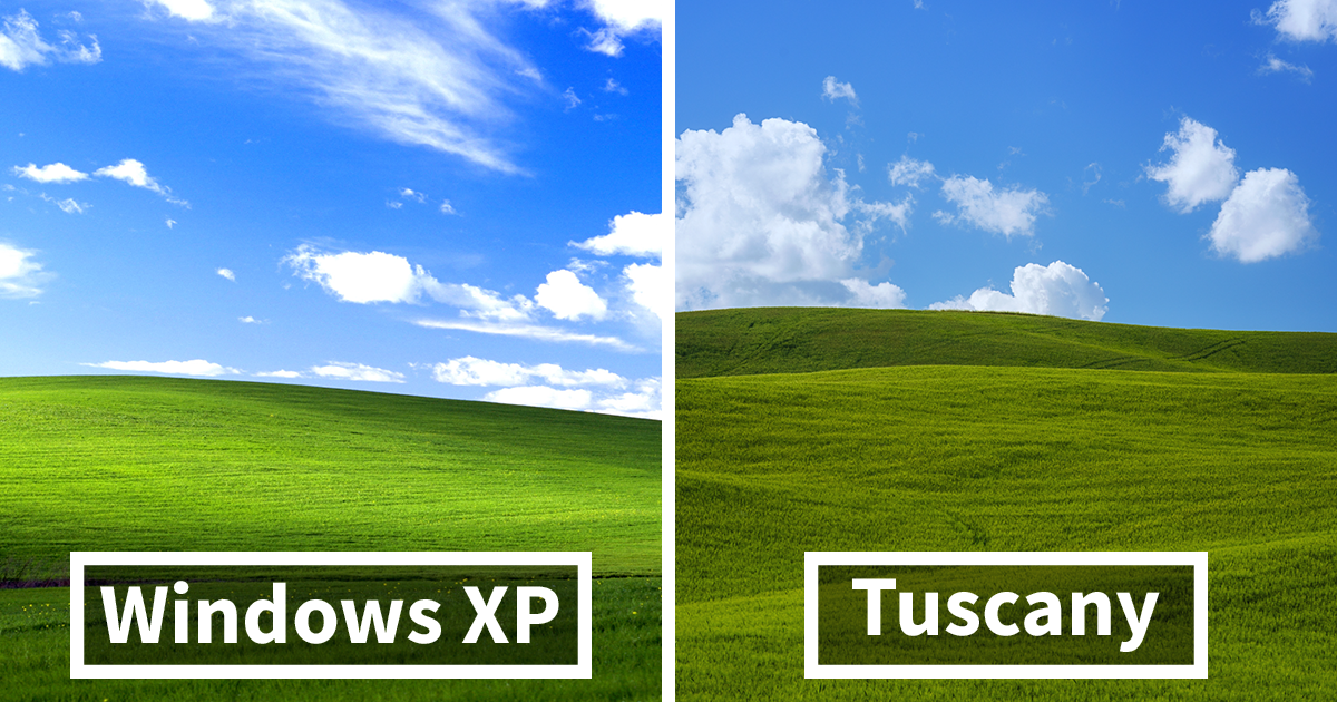 I Photographed Tuscany And It Looks Like The Classic - Windows Xp Wallpaper In Real Life , HD Wallpaper & Backgrounds