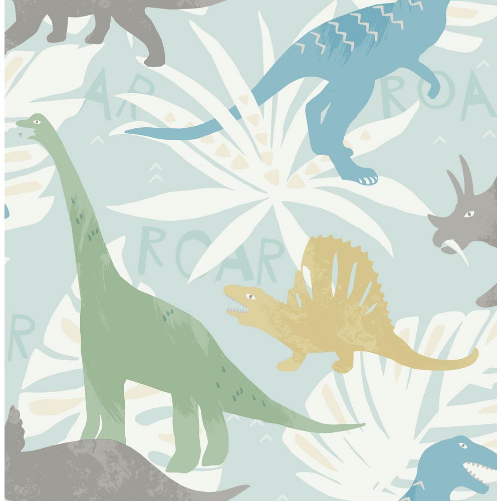 Wallquest Kids Pack Party Green, Blue And Yellow Dinosaur - Dinosaurs Wallpaper Kids , HD Wallpaper & Backgrounds