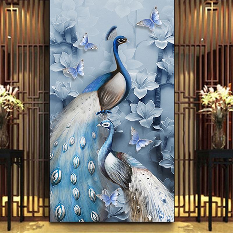Bacaz Peacock Wallpaper Papel Mural 8d/3d Wall Mural - Peafowl , HD Wallpaper & Backgrounds