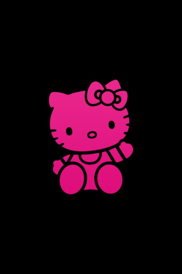 Black And Pink Hello Kitty Wallpaper - Hello Kitty Red Bow Background , HD Wallpaper & Backgrounds