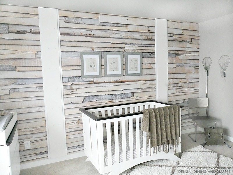 Whitewashed Wood Wallpaper In Nursery - White Wash Wood Wall , HD Wallpaper & Backgrounds