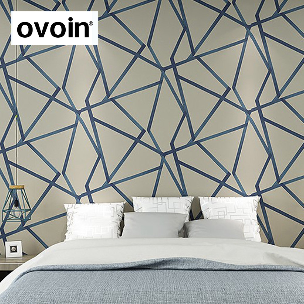 Details About Modern Design Geometric Wallpaper For - Papier Peint Géométrique Bleu , HD Wallpaper & Backgrounds