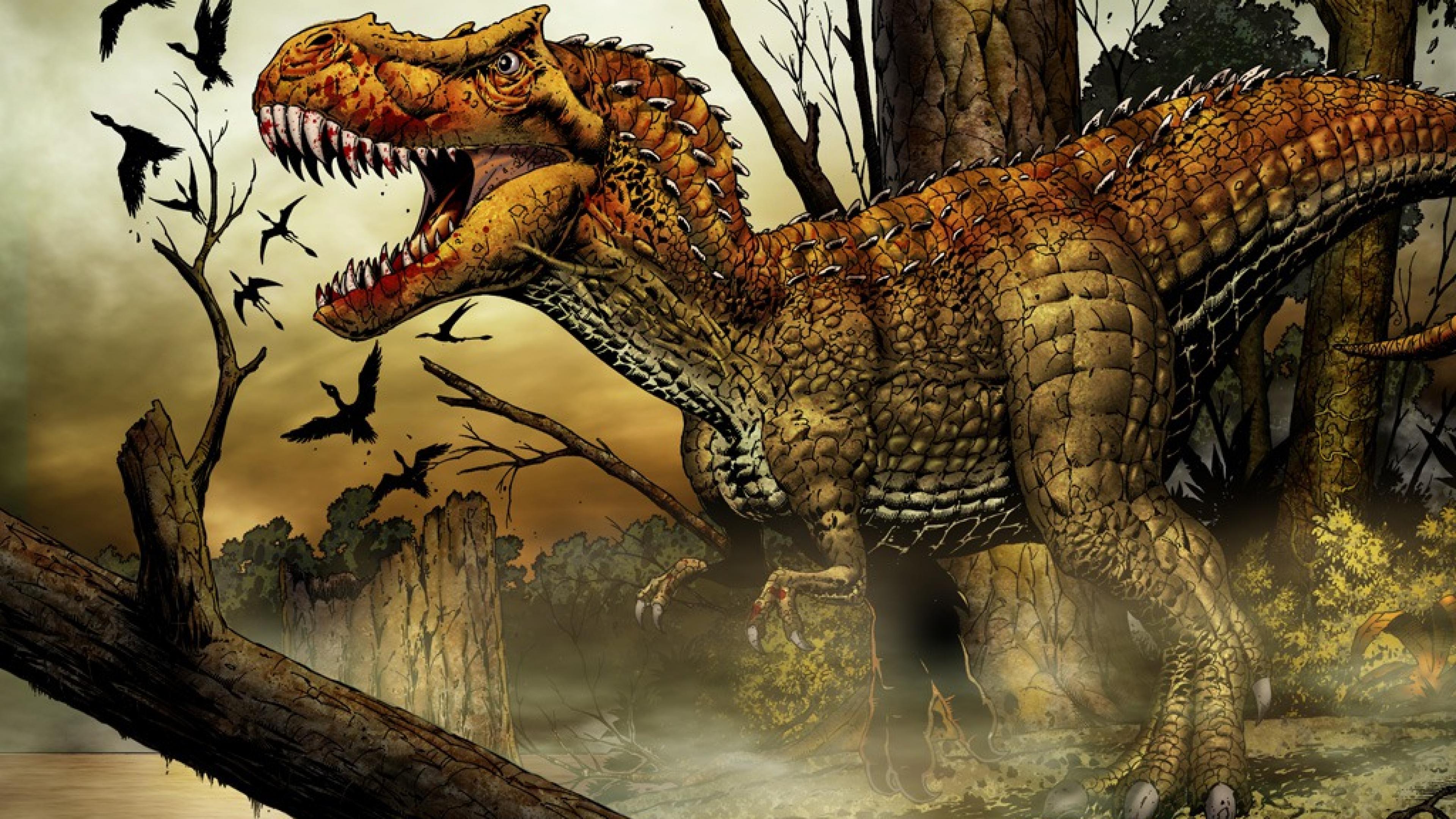 4k Dinosaur Hd Background - Dinosaurs T Rex , HD Wallpaper & Backgrounds