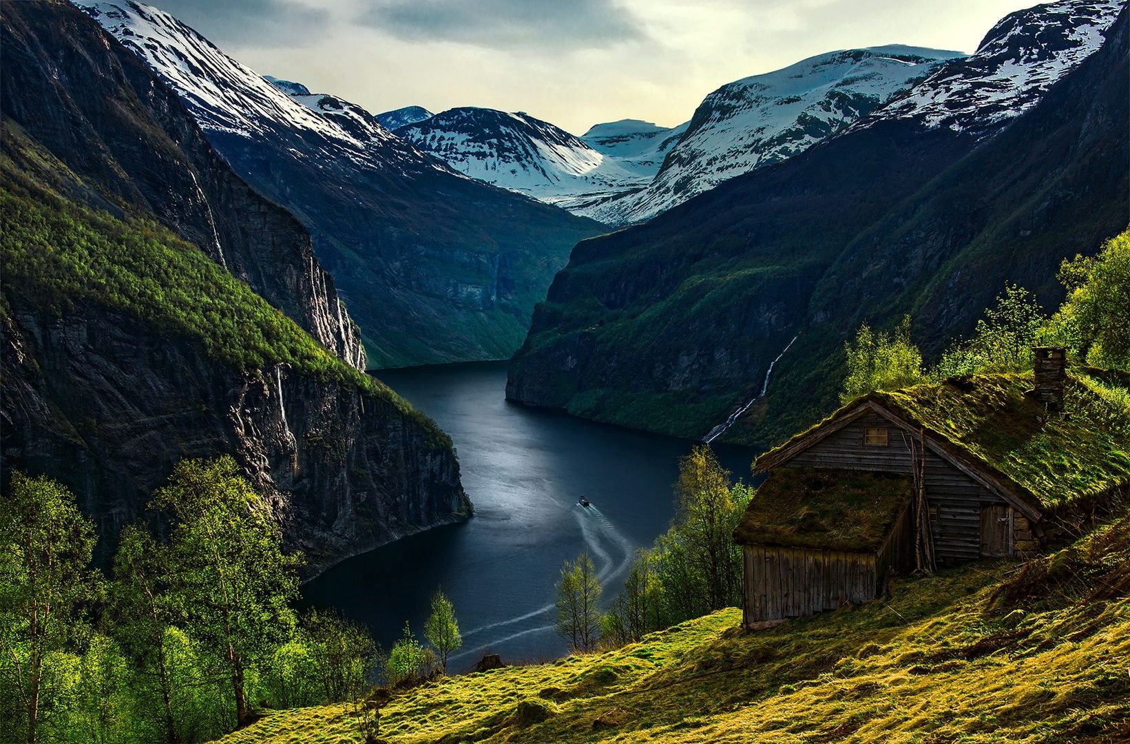 Nature, Landscape, Norway, River, Cabin, Water, Scenics - Fjord Fond D Écran Norvège , HD Wallpaper & Backgrounds