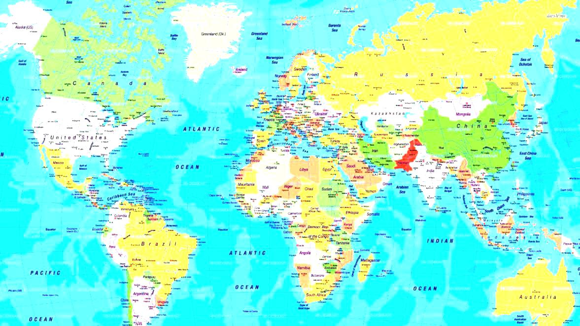 World - 1080p World Map Hd , HD Wallpaper & Backgrounds