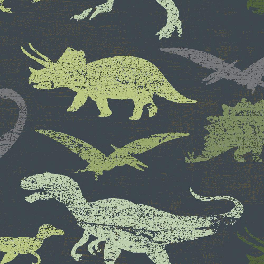 Kids Dinosaurs Navy And Green Multi Self-adhesive Removable - Kids Dinosaur , HD Wallpaper & Backgrounds