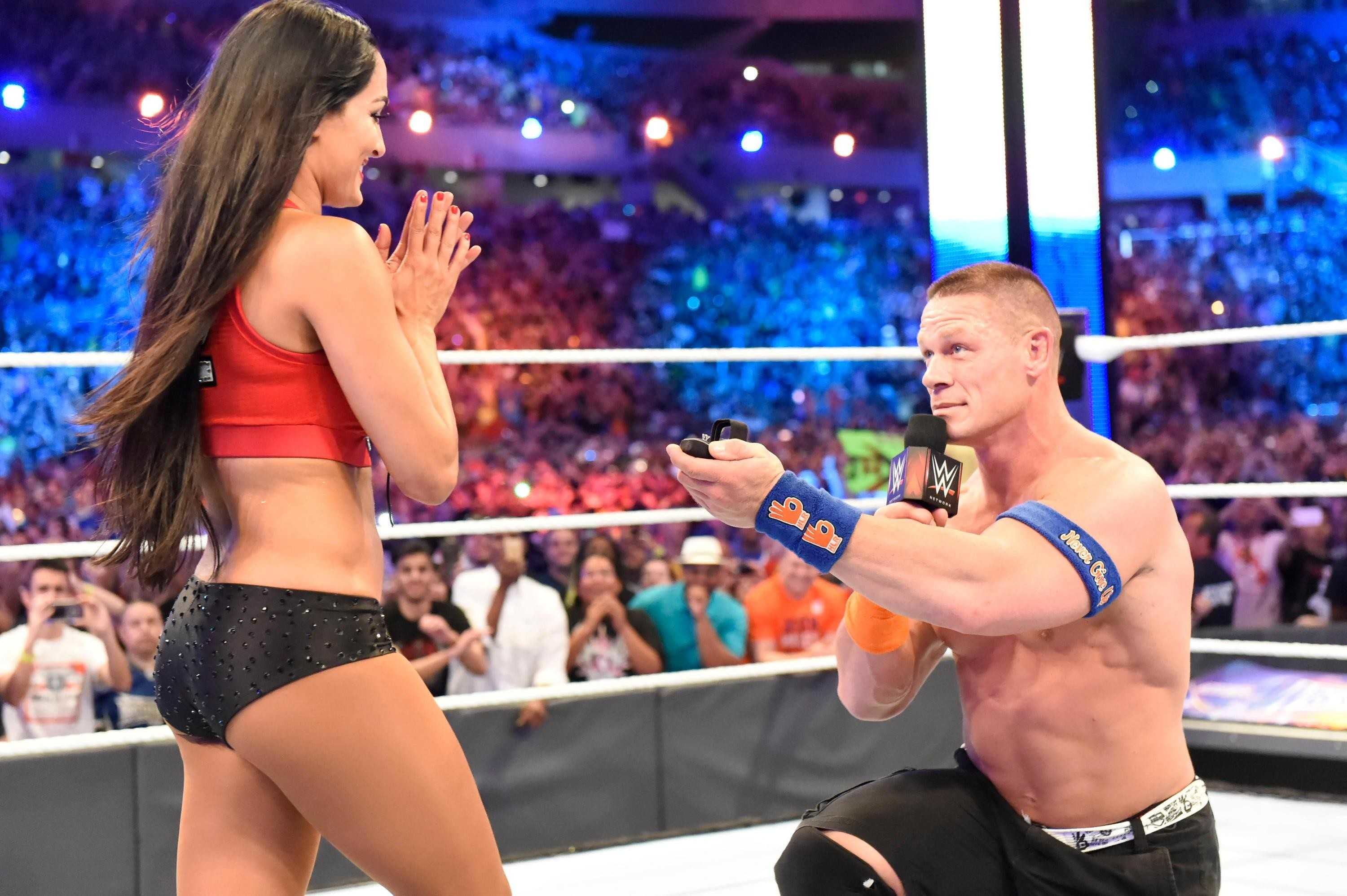 Nikki Bella And John Cena In Ring , HD Wallpaper & Backgrounds
