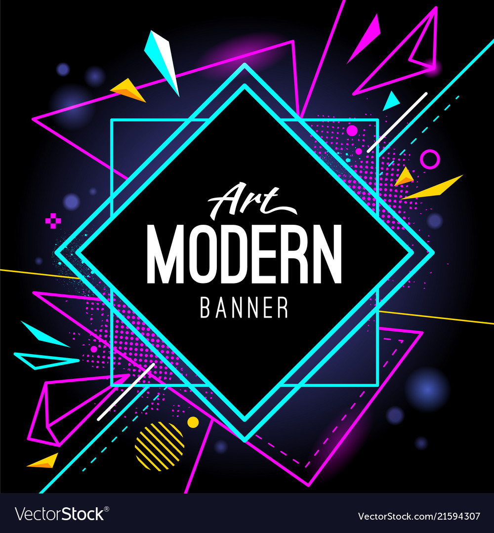 Modern Art Banner Abstract Wallpaper Vector Image Party Design Modern Art Banner Abstract Wallpaper Vector Image Party Design