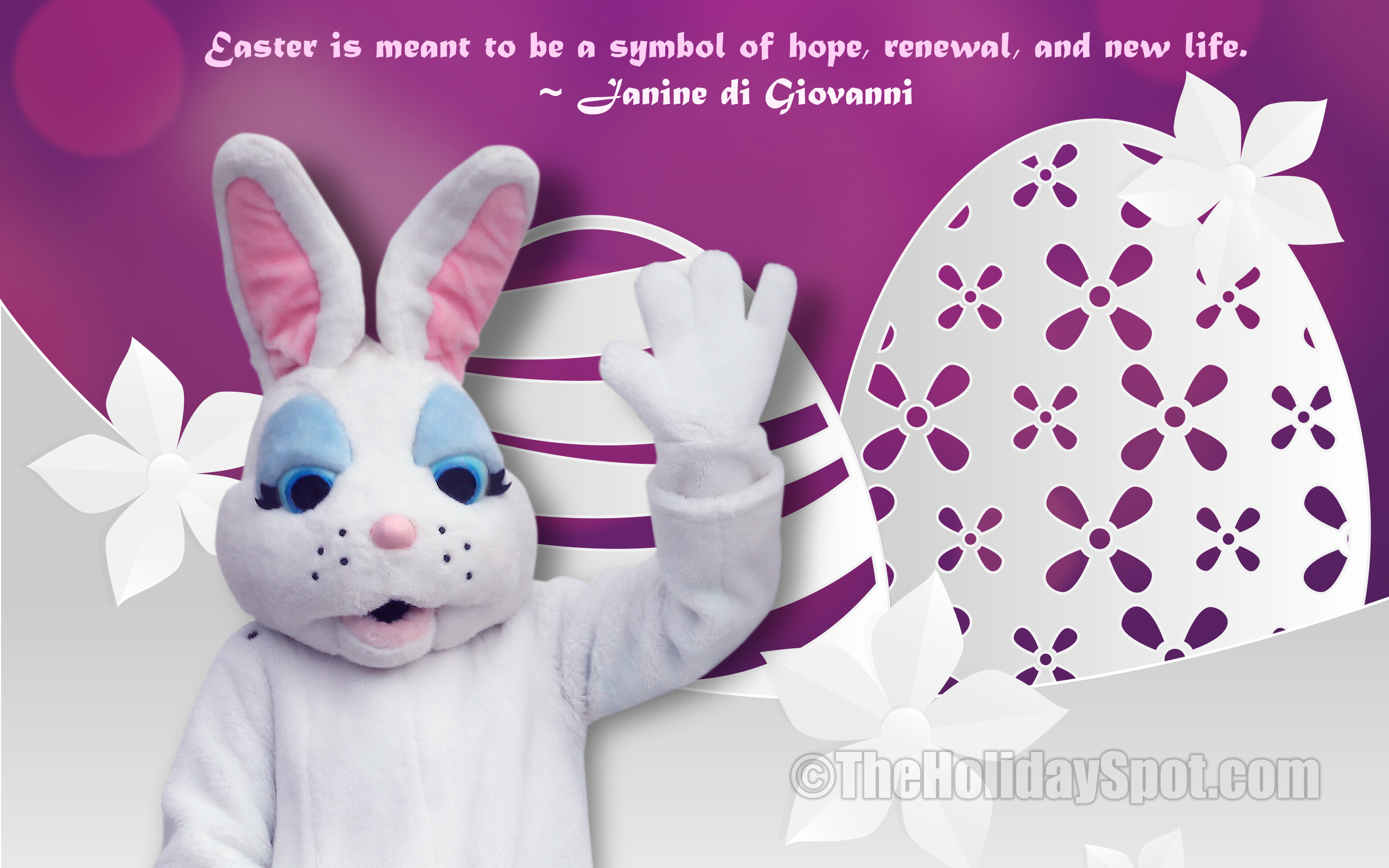 Easter Wallpaper Themed With A Bunny And A Quotation - Easter , HD Wallpaper & Backgrounds