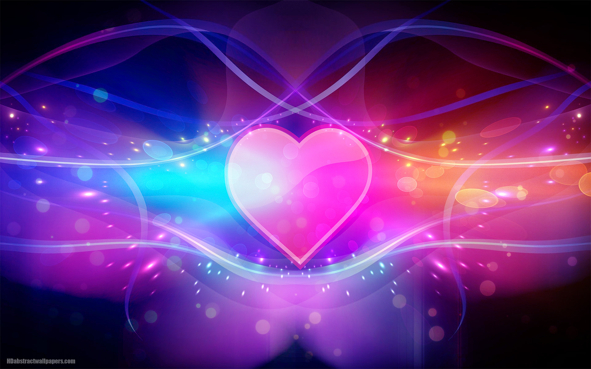 Pretty Heart Abstract Wallpaper 1080p - Cool Love Heart Backgrounds , HD Wallpaper & Backgrounds