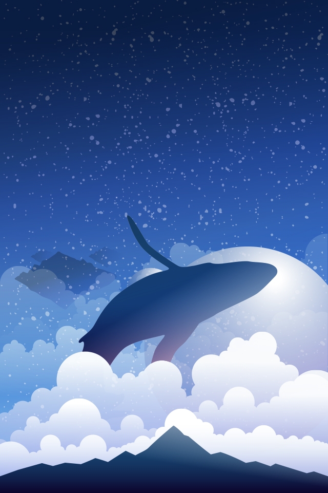 Free Fantasy Wallpaper For Iphone Ipad - Whale Wallpaper Iphone Art , HD Wallpaper & Backgrounds