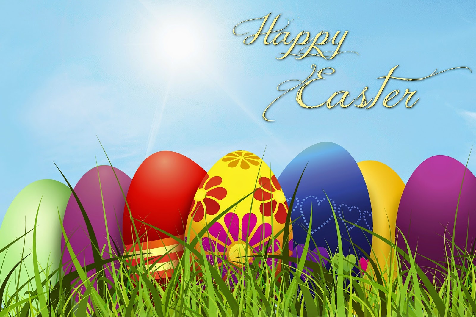 Top Easter Picture - Happy Easter With Flowers , HD Wallpaper & Backgrounds