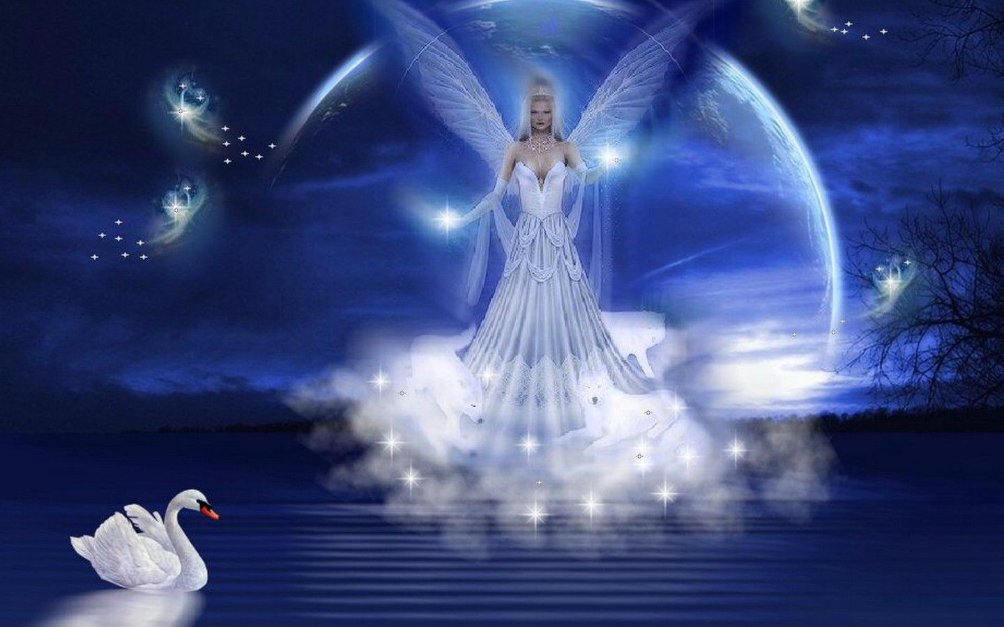 Free Fantasy Wallpaper For Laptops - Beautiful Angel , HD Wallpaper & Backgrounds