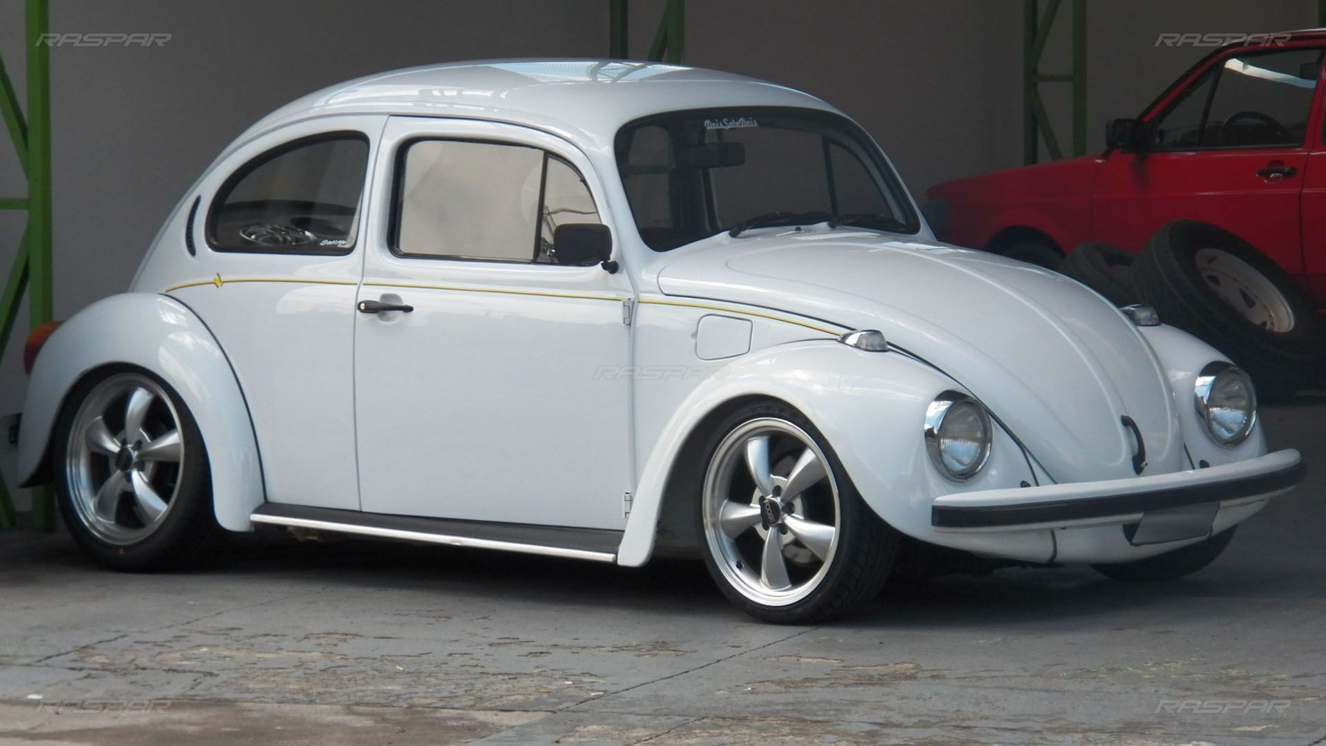 Fusca Com Rodas Aro - Volkswagen Beetle , HD Wallpaper & Backgrounds