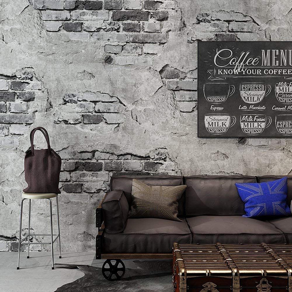 Blooming Wall Industrial Style Faux Cement Brick Wall - Papier Peint Brique Industriel , HD Wallpaper & Backgrounds