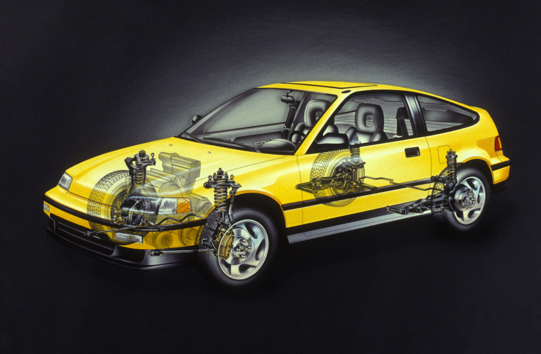 1990 Honda Civic Cr-x Si - Yellow Crx Type R , HD Wallpaper & Backgrounds