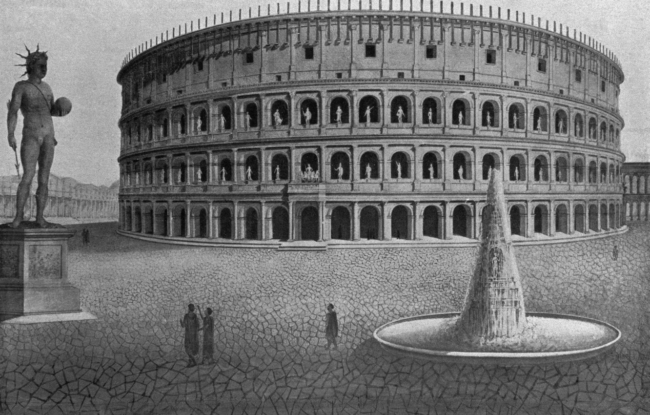 Photo Wallpaper Rome, Antique, Amphitheatre, Colosseum - Colosseum , HD Wallpaper & Backgrounds