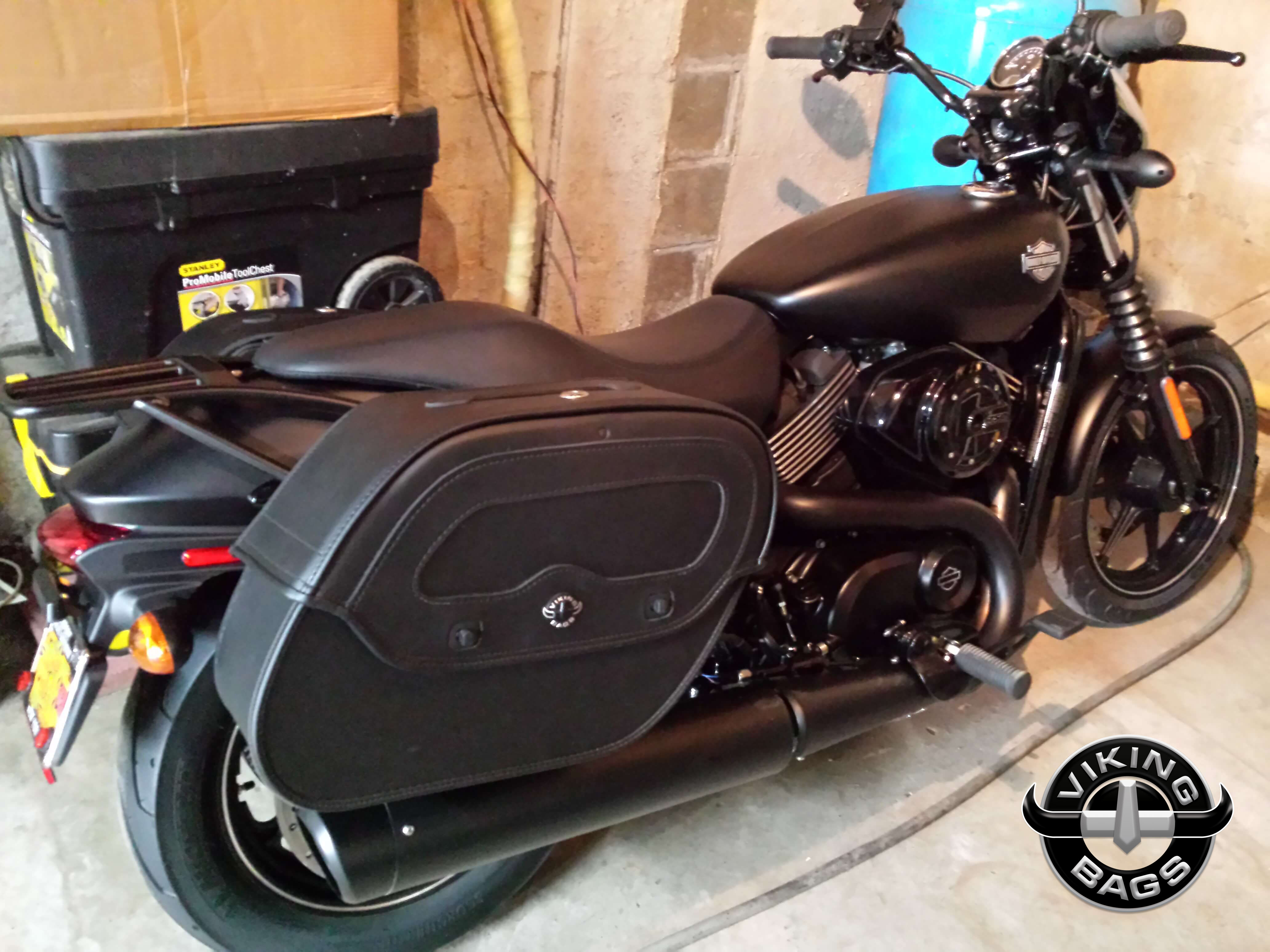 Andyan's Harley-davidson Street 750 W/ Motorcycle Saddlebags - Viking Bags , HD Wallpaper & Backgrounds