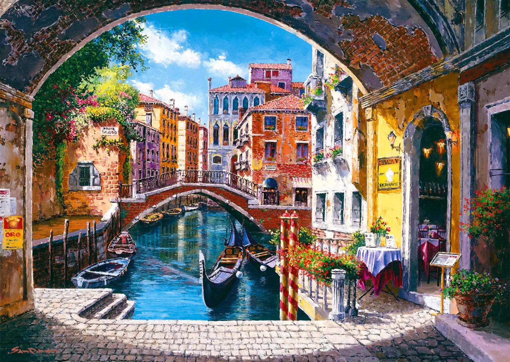 Venice, Gondola, Painting, Wallpaper, , Hd Wallpapers, - Venice Hd , HD Wallpaper & Backgrounds