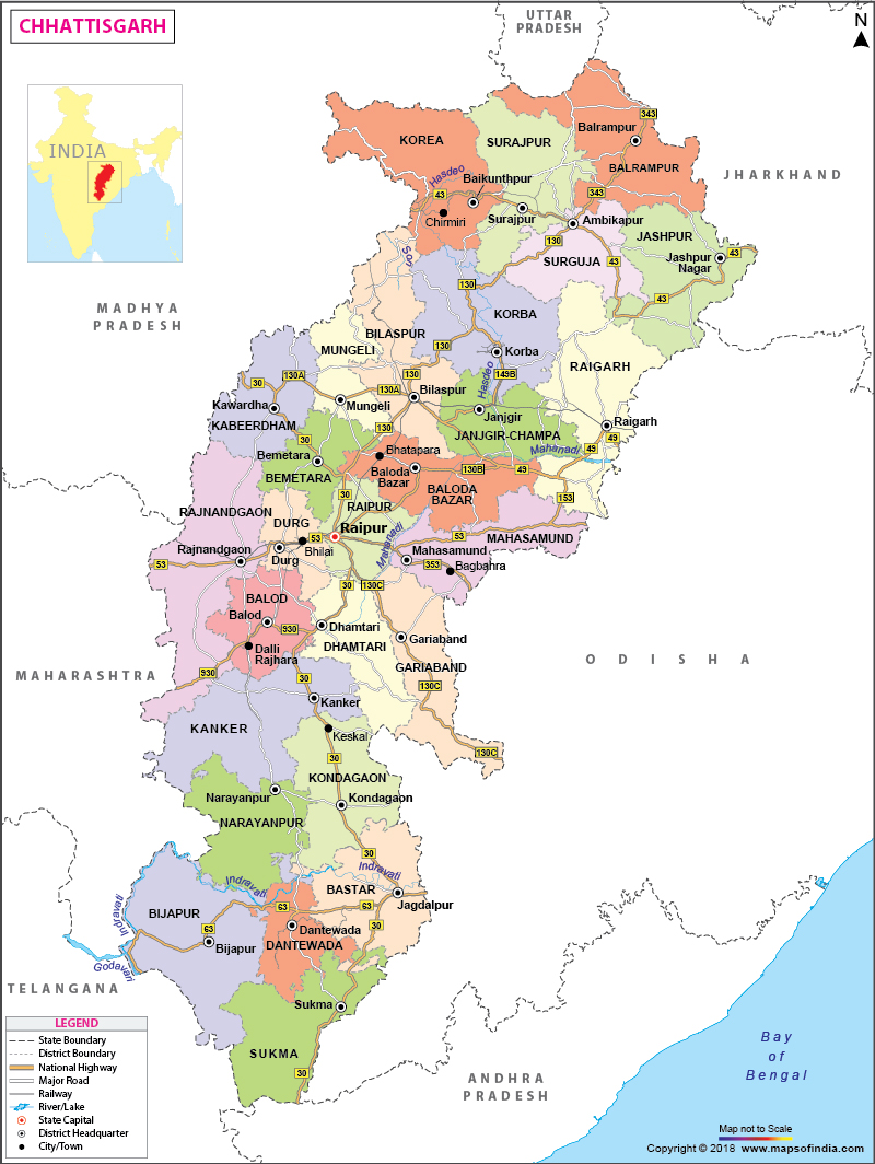 Chhattisgarh Map - Map Chhattisgarh , HD Wallpaper & Backgrounds
