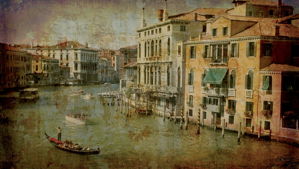 City, Channel, Vintage, Grunge, Italy, Venice, Gondola - แบ ล็ ค กราว ประวัติ , HD Wallpaper & Backgrounds