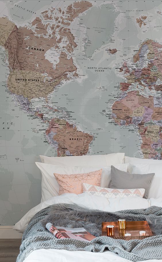 World Map Wallpaper For Walls 83 Best World Map Wallpaper - Bedroom Wallpaper World Map , HD Wallpaper & Backgrounds
