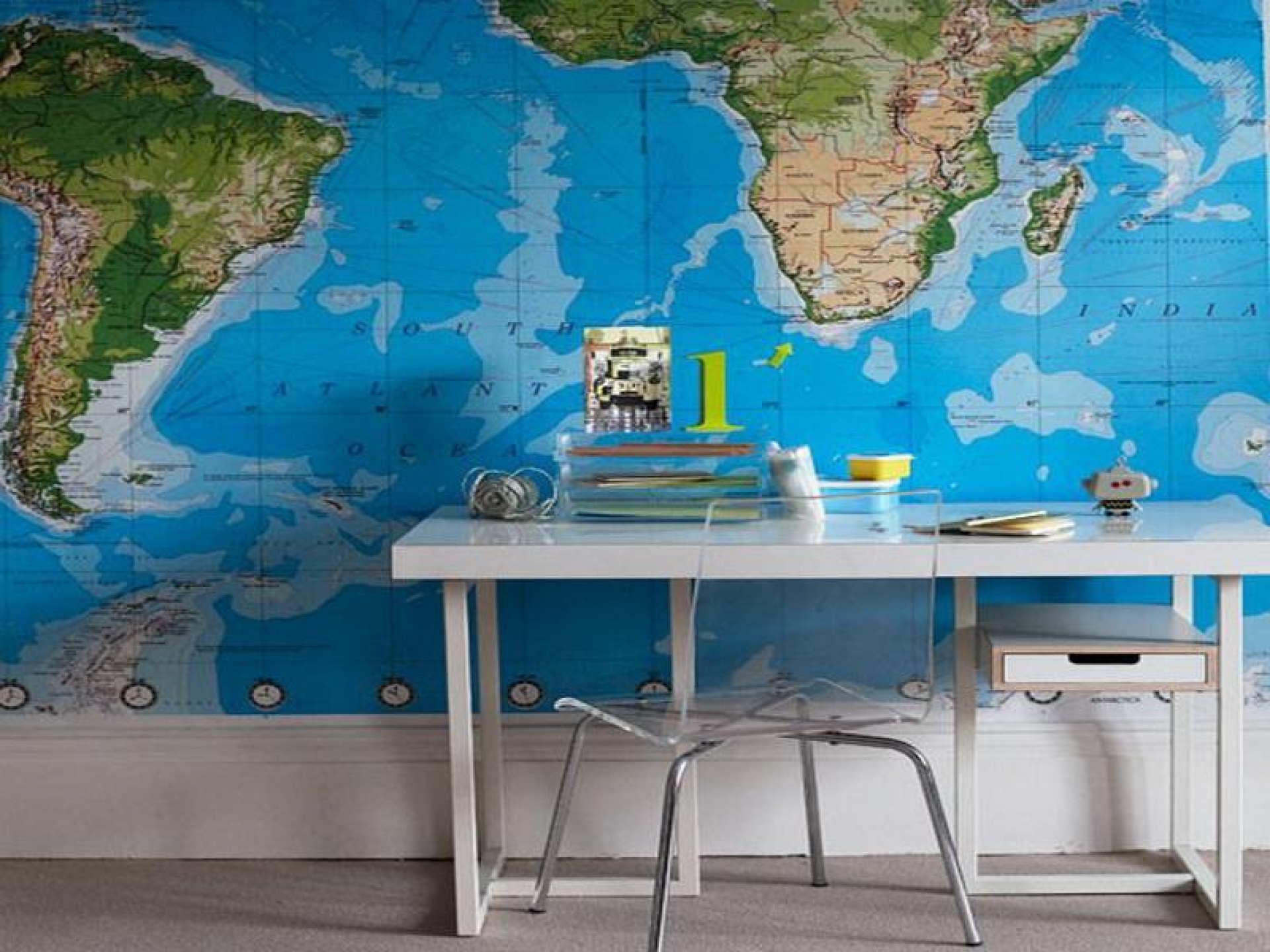 1920×1440 World Map Wallpaper For Study Room Walls - Boy Wallpaper For Bedroom , HD Wallpaper & Backgrounds