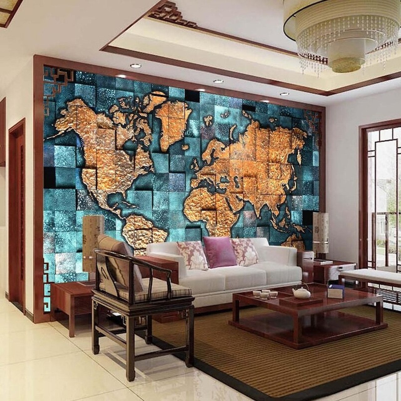 Customized Size European Style 3d World Map Photo Mural - Mural , HD Wallpaper & Backgrounds