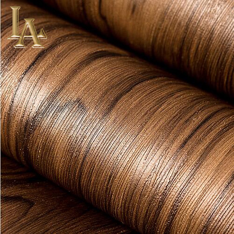 Classic Wood Textured Wallpaper Vinyl For Bedroom Study - Wood Texture Wallpaper Room , HD Wallpaper & Backgrounds