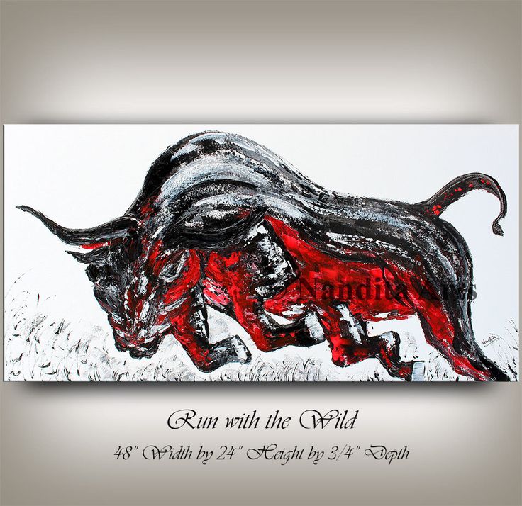 Wall Street Bull Art - Abstract Bull Painting , HD Wallpaper & Backgrounds