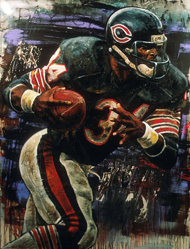 Walter Payton, Chicago Bears By Stephen Holland - Waltee Payton Paintng , HD Wallpaper & Backgrounds