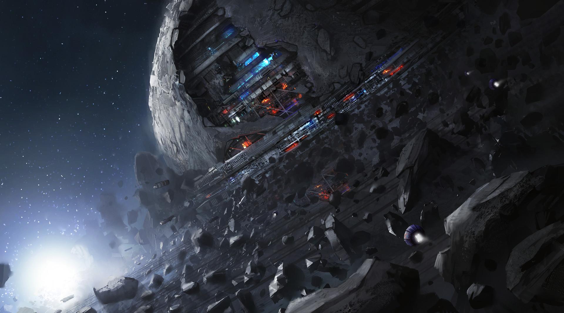 Asteroid Base 1920 × 1065 - Sci Fi Space Planets , HD Wallpaper & Backgrounds
