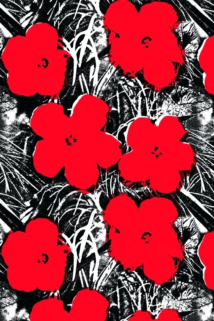 Andy Warhol Wallpaper Combined With Small Flowers Garnet - Andy Warhol Flowers , HD Wallpaper & Backgrounds