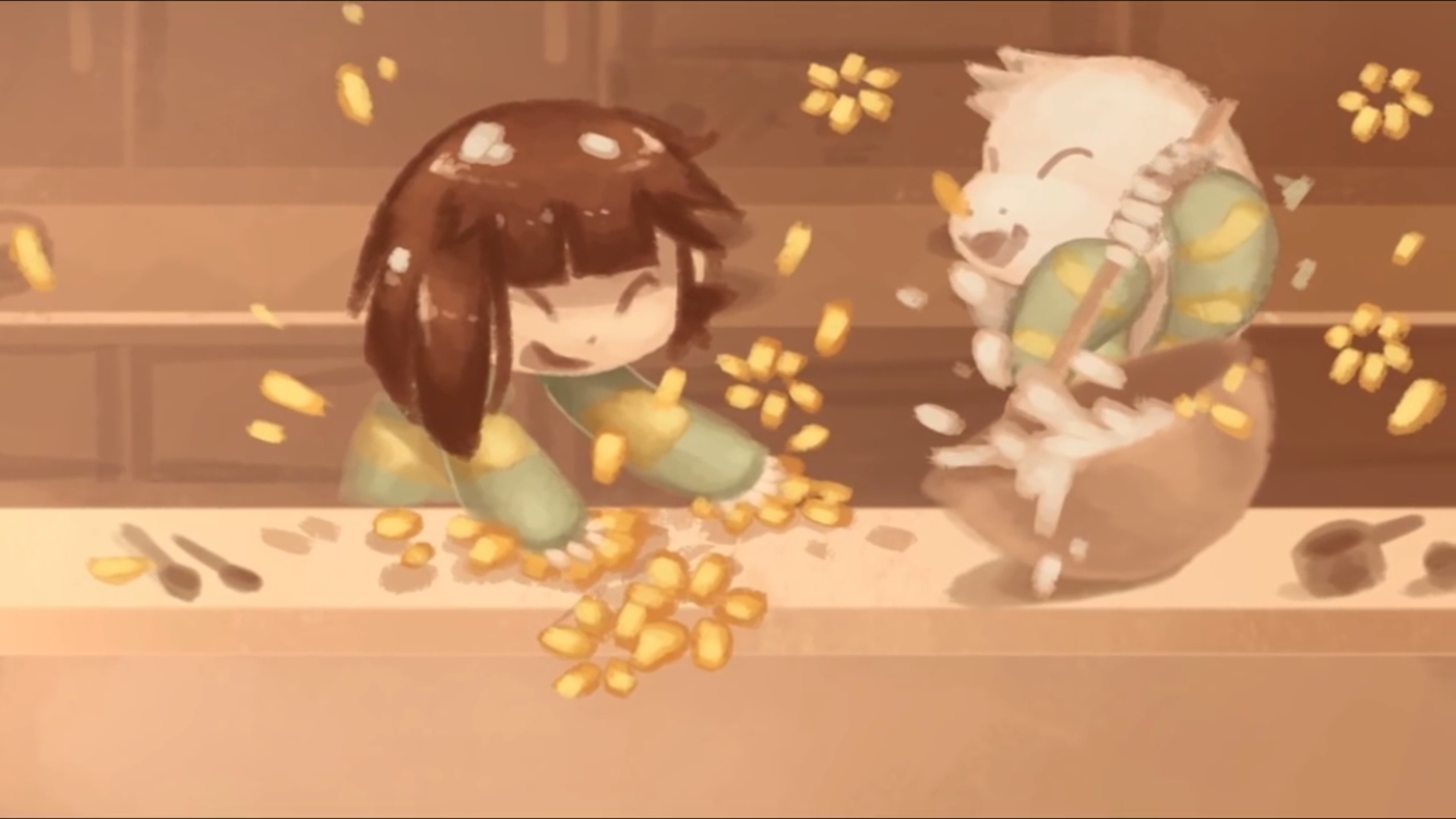 Chara And Asriel's Baking Accident - Undertale Wallpaper Asriel Chara , HD Wallpaper & Backgrounds