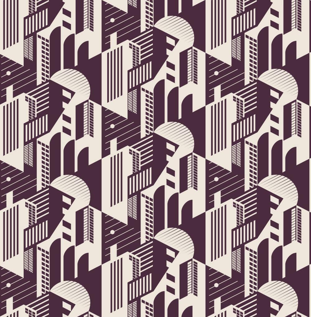 Mini Moderns Bauhaus Winter Plum Wallpaper - Bauhaus , HD Wallpaper & Backgrounds