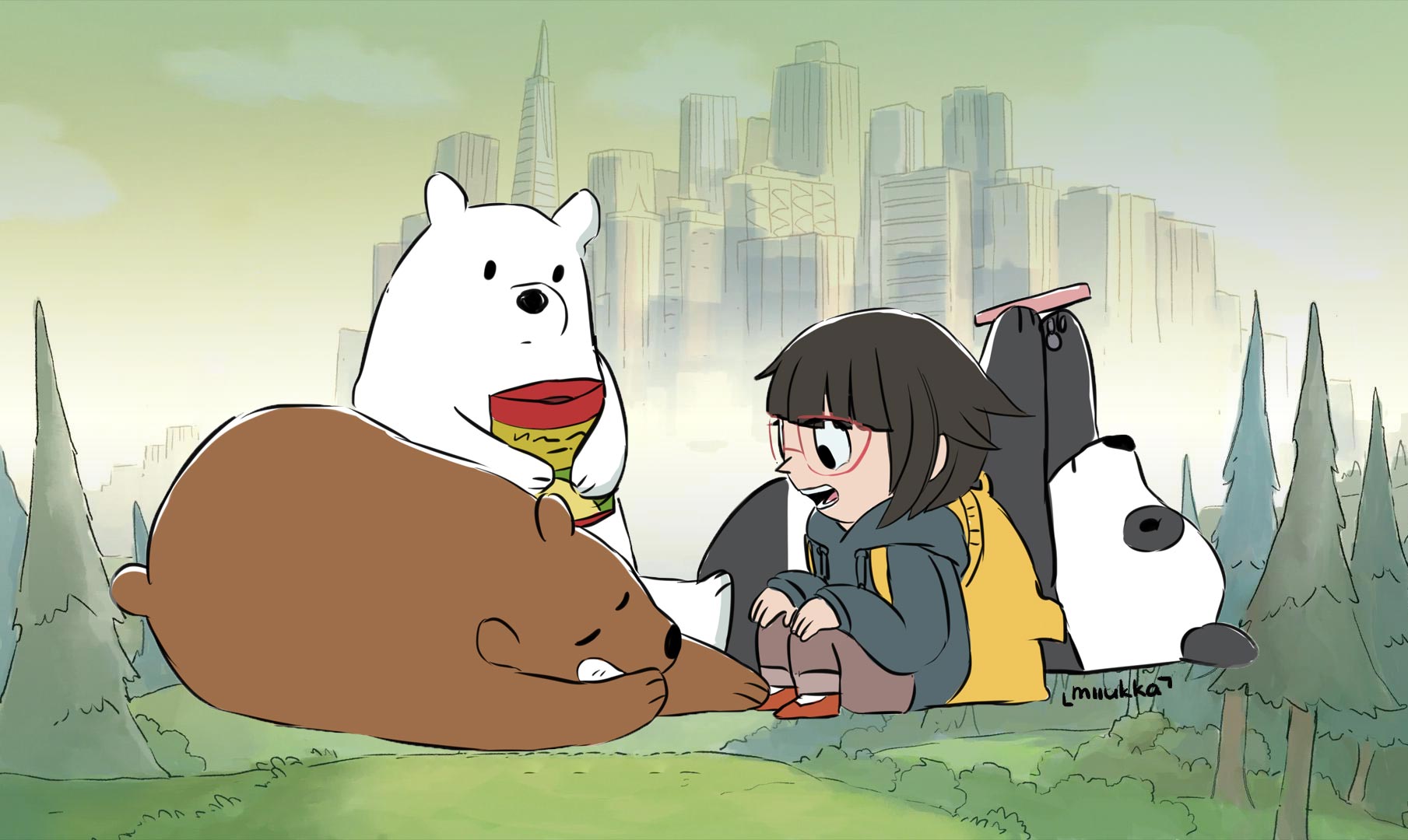 I Need The Bears Everywhere, And I Couldn't Find Many - We Bare Bears And Chloe , HD Wallpaper & Backgrounds