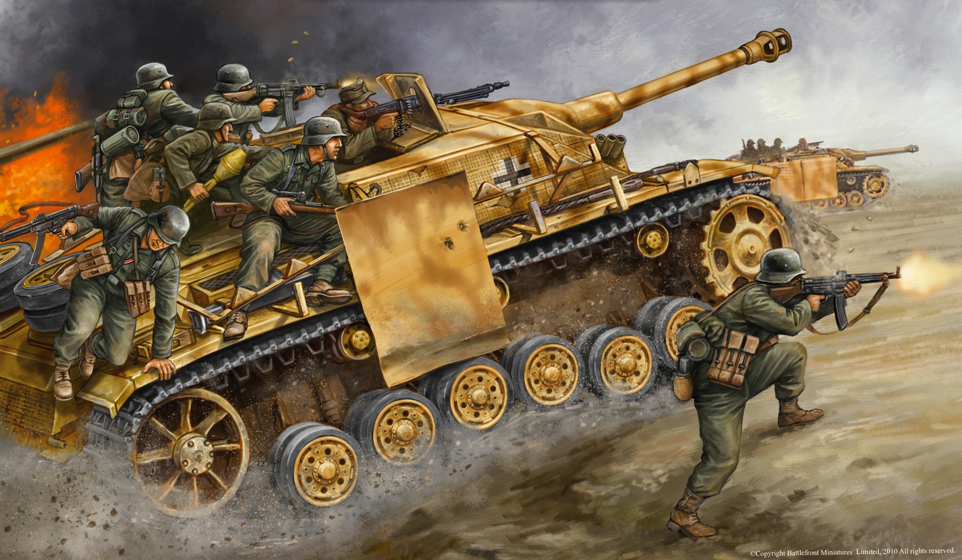 Wallpaper - Ww2 German Tank Paintings , HD Wallpaper & Backgrounds