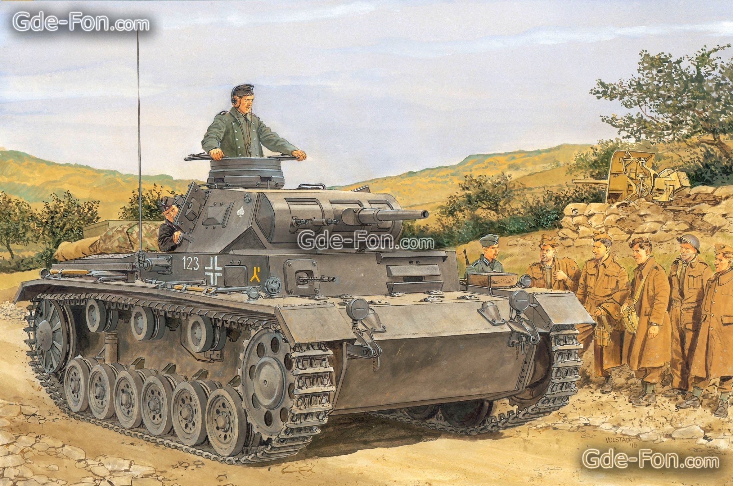 Download Wallpaper Picture, Soldiers, Medium Tank, - Pz Kpfw Iii Ausf F , HD Wallpaper & Backgrounds