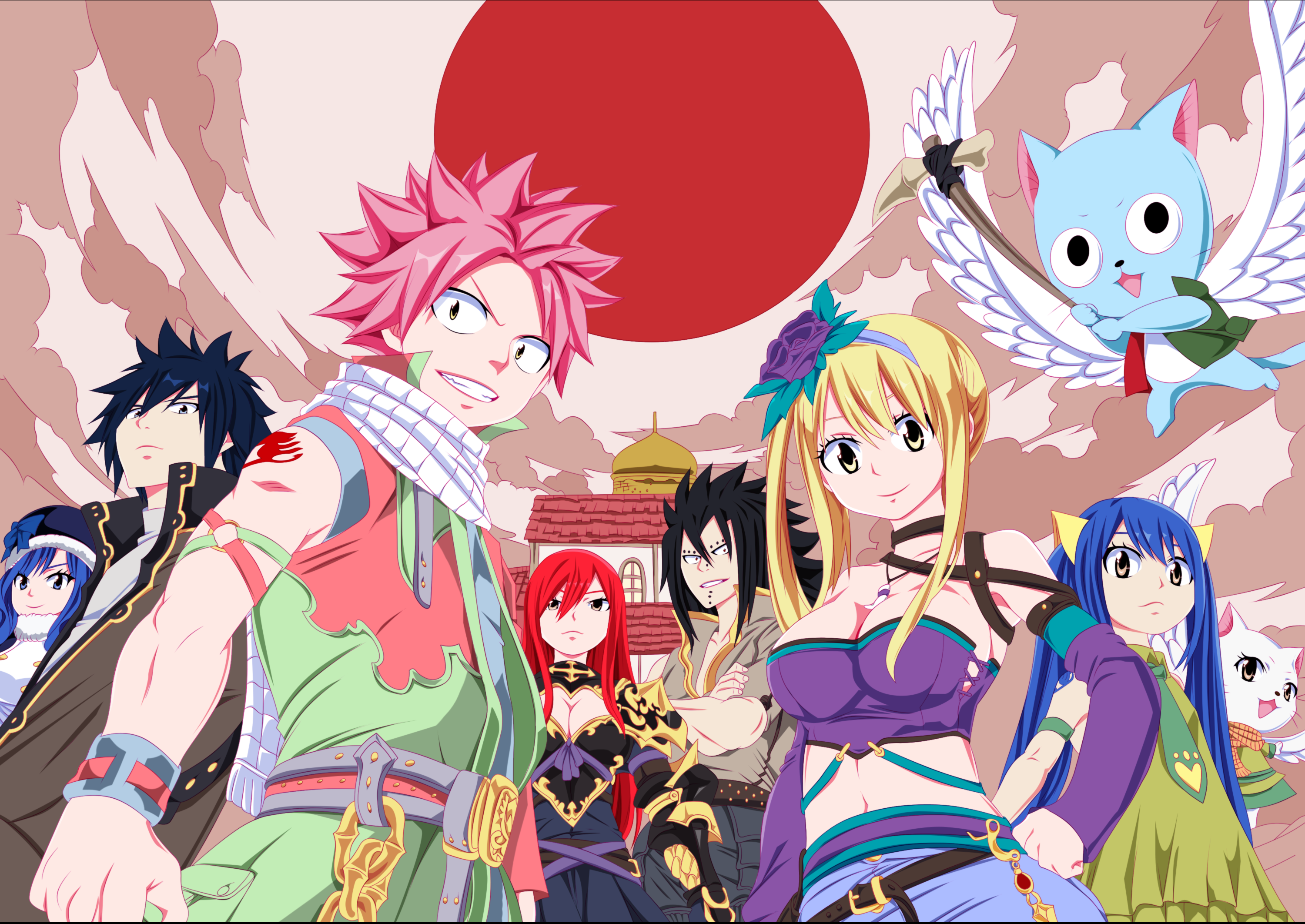 Gray Fullbuster, Wendy Marvell, Juvia Lockser, Natsu - Fairy Tail , HD Wallpaper & Backgrounds