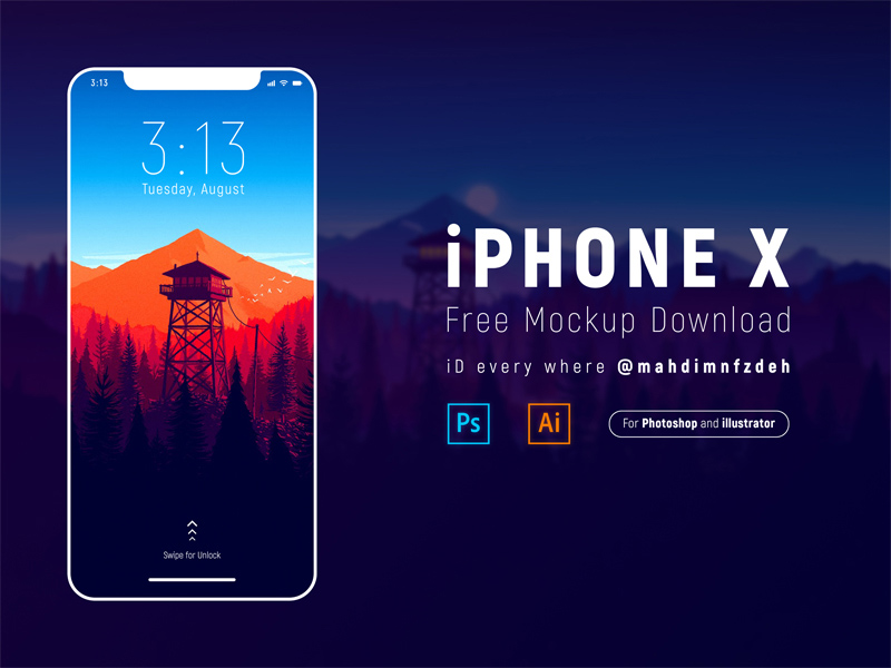 Iphone X Mockup - Iphone X Mockup Illustrator , HD Wallpaper & Backgrounds
