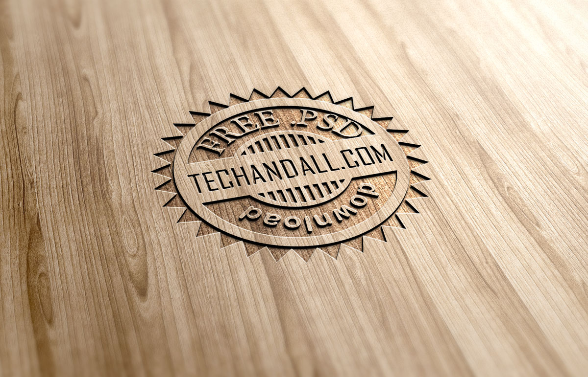 Wood Engraved Effect Mockup - Logo Wood Mockup Free , HD Wallpaper & Backgrounds