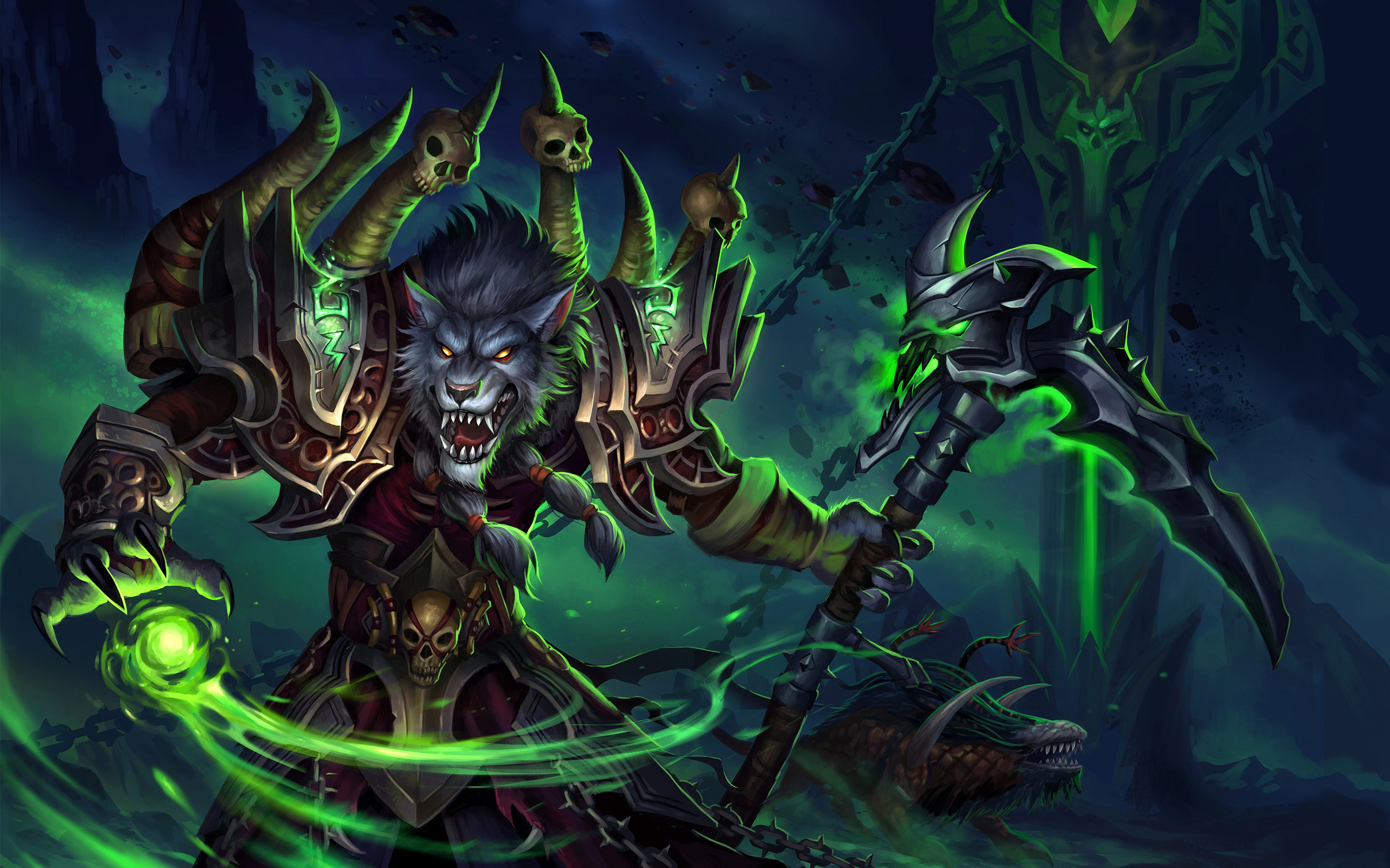 Worgen, Werewolf, World Of Warcraft, Axe, Monsters, - Hombre Lobo World Of Warcraft , HD Wallpaper & Backgrounds