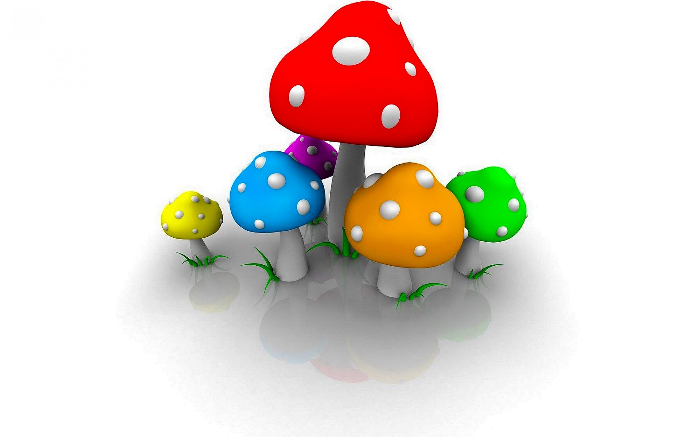 Mushrooms Colorful 3d Wallpaper Free Desktop Background - Color 3d Wallpaper Hd , HD Wallpaper & Backgrounds