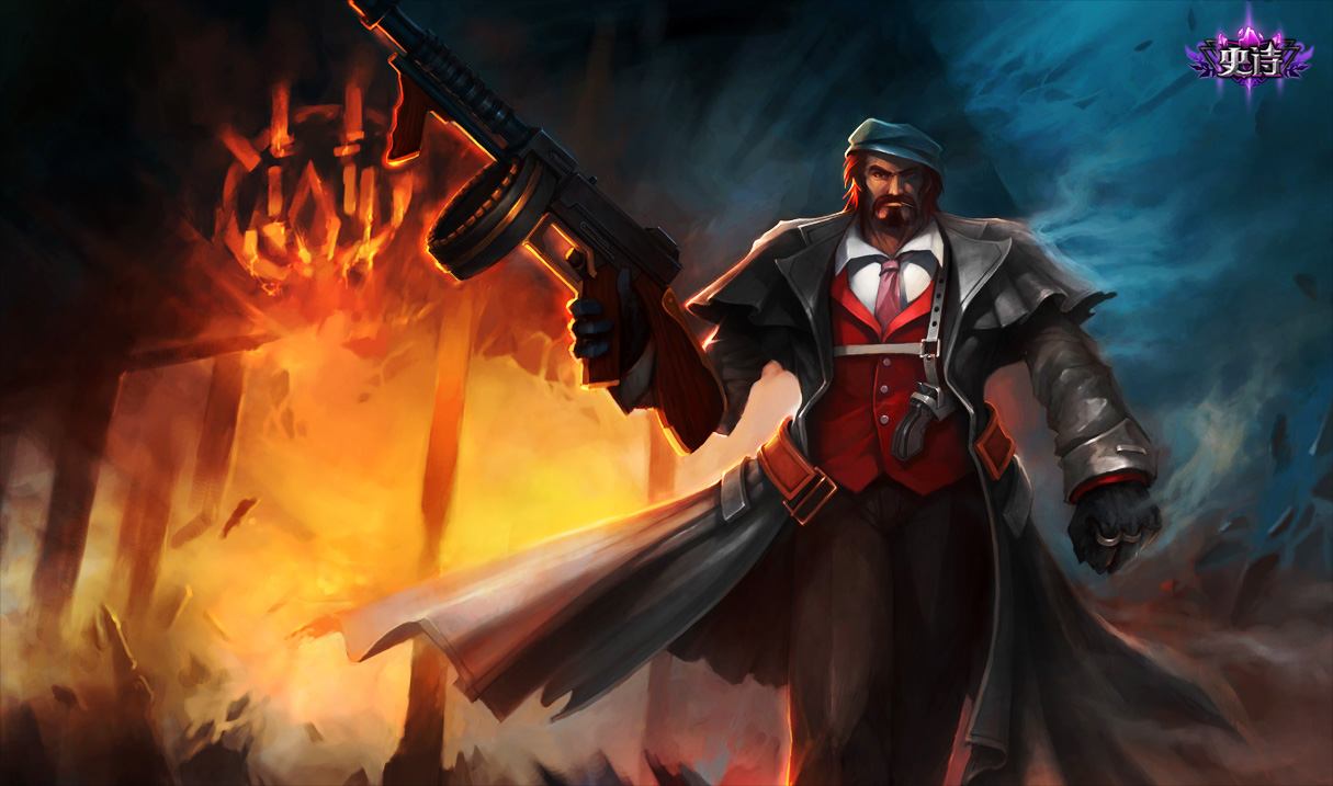 League Of Legends Chinese Mafia Graves - Mafia Graves Splash Art , HD Wallpaper & Backgrounds