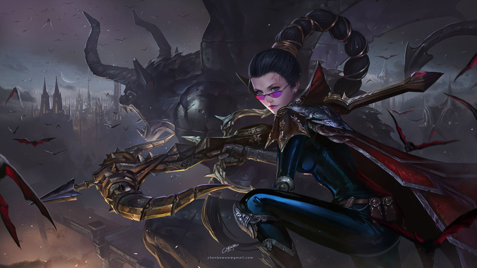 Drawing Gaming Fan Art Digital Art League Of Legends - League Of Legends Vayne Art , HD Wallpaper & Backgrounds