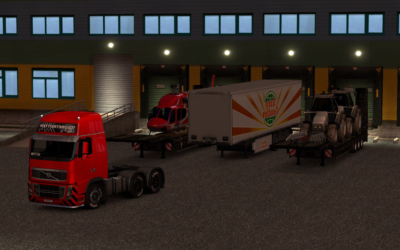 Car, Cargo, Euro Truck Simulator 2, Morning, Night, - Truck Cargo , HD Wallpaper & Backgrounds