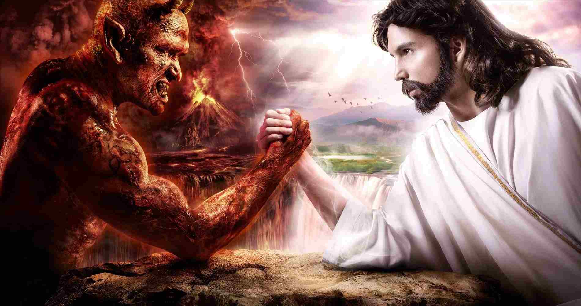 Vs Jesus Lamb Of God Wallpaper Devil K Ultra Hd Wall - Good Vs Evil Hd , HD Wallpaper & Backgrounds