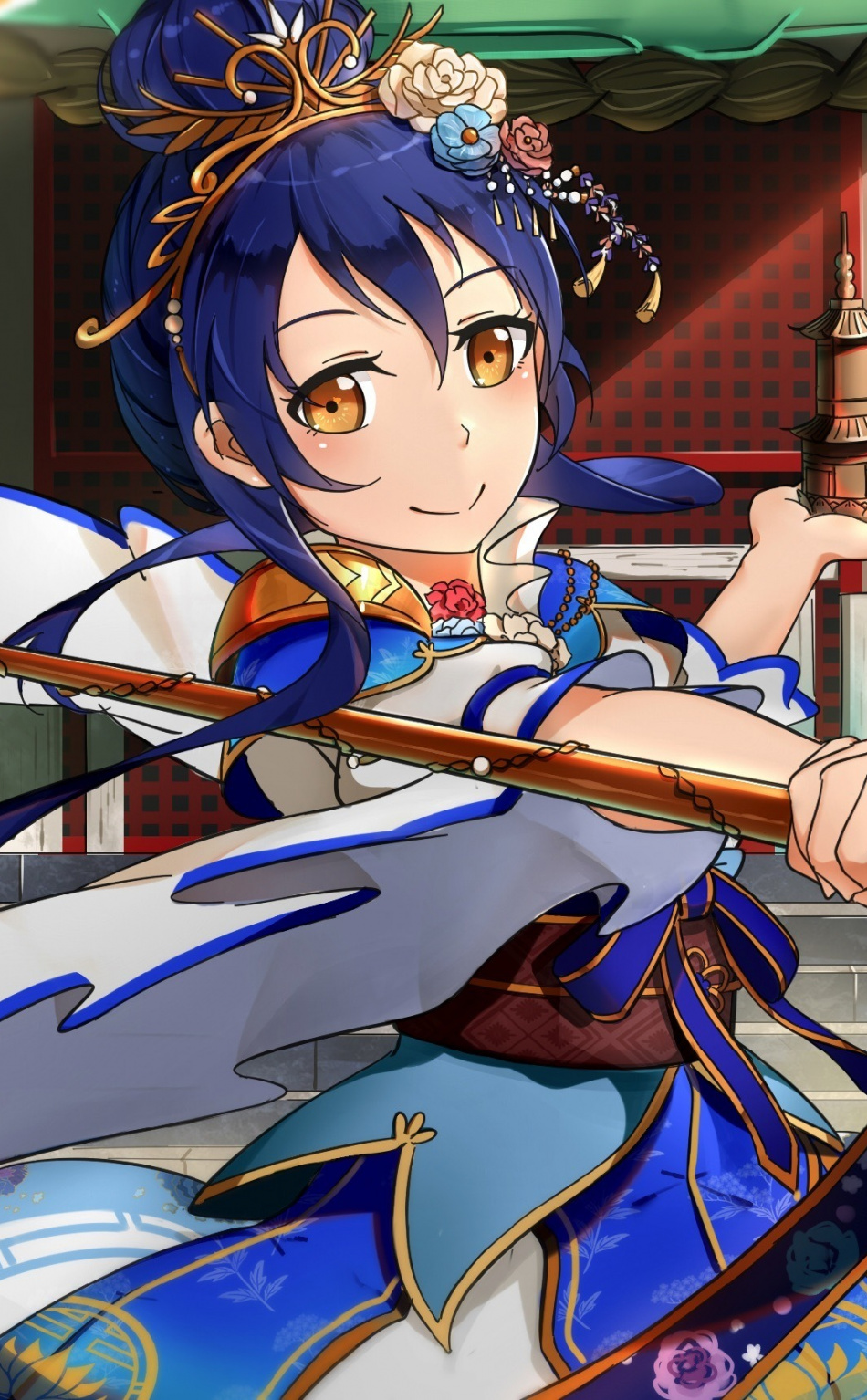 Umi Sonoda Love Live Blue Hair Anime Girl Wallpaper Umi
