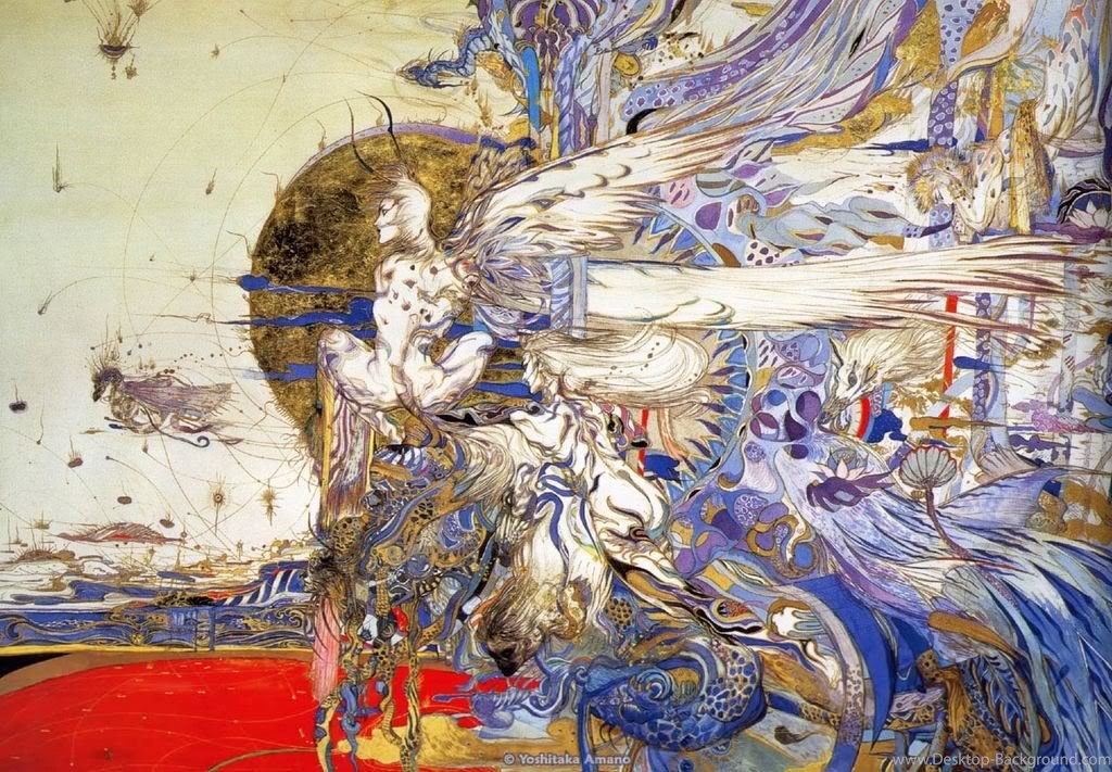 Yoshitaka Amano Final Fantasy Iv , HD Wallpaper & Backgrounds